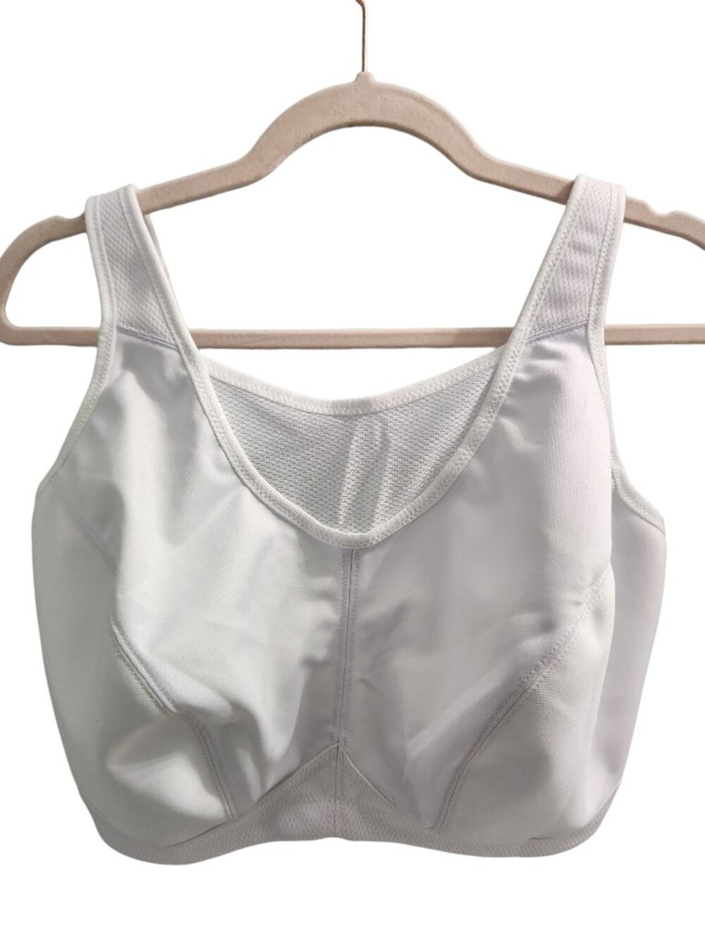 Glamorise Sports Bra 36J White Women's No Bounce Camisole High Impact 1066